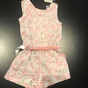 Girls Mayoral printed floral shirt romper